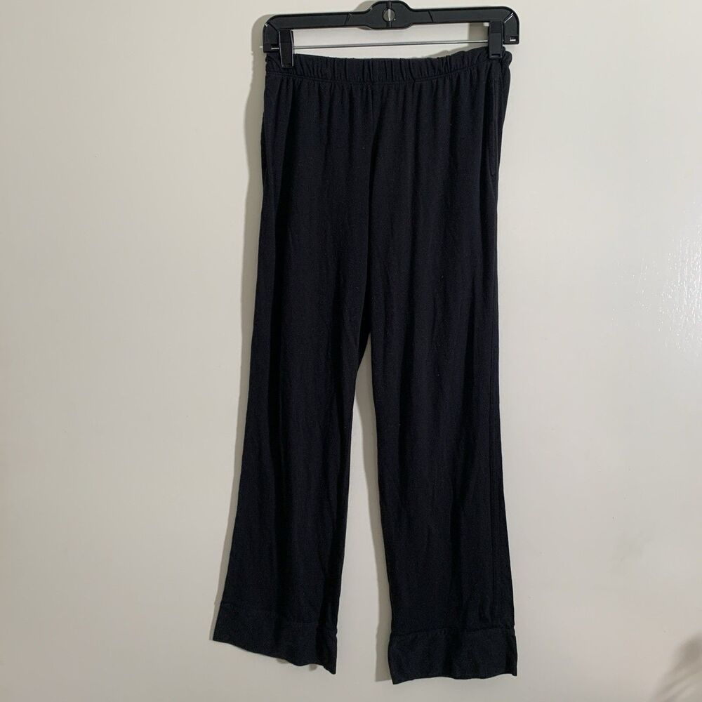victoria secret Women’s Black Lightweight Pajama Cropped Pants Wide Leg XS Sheer